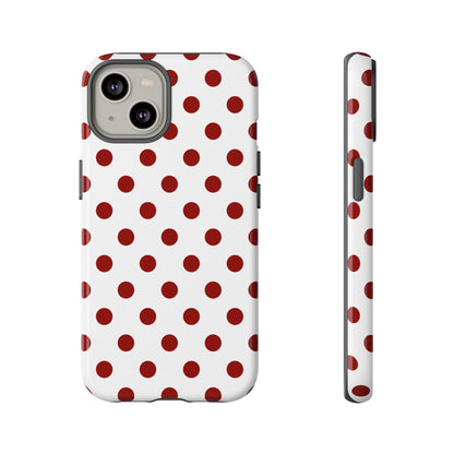 Cherry Red Polka dot Phone Case Cover - iPhone 14 / Glossy - Phone Case