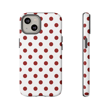 Cherry Red Polka dot Phone Case Cover - iPhone 14 / Matte - Phone Case