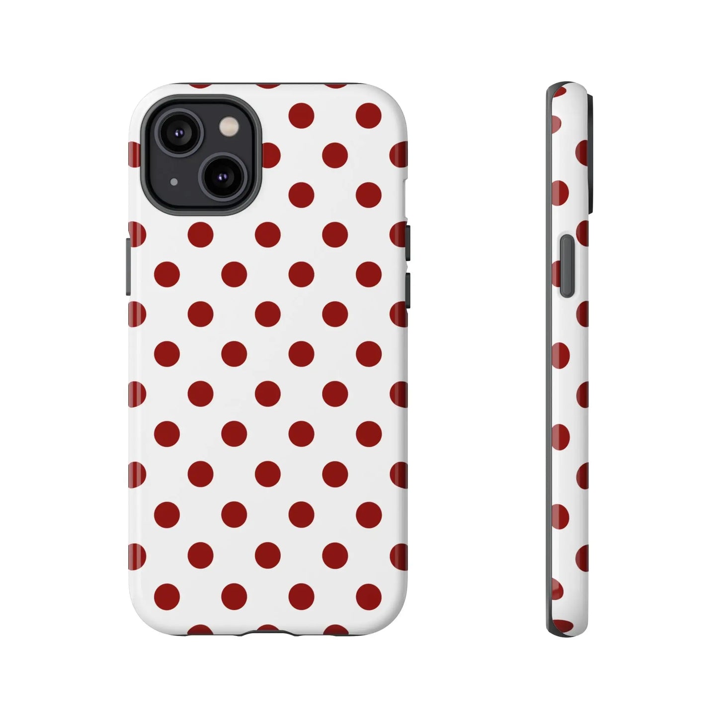 Cherry Red Polka dot Phone Case Cover - iPhone 14 Plus / Glossy - Phone Case