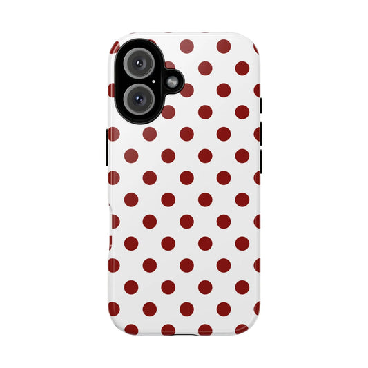 Cherry Red Polka dot Phone Case Cover - iPhone 16 / Glossy - Phone Case
