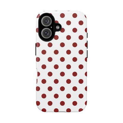 Cherry Red Polka dot Phone Case Cover - iPhone 16 / Matte - Phone Case