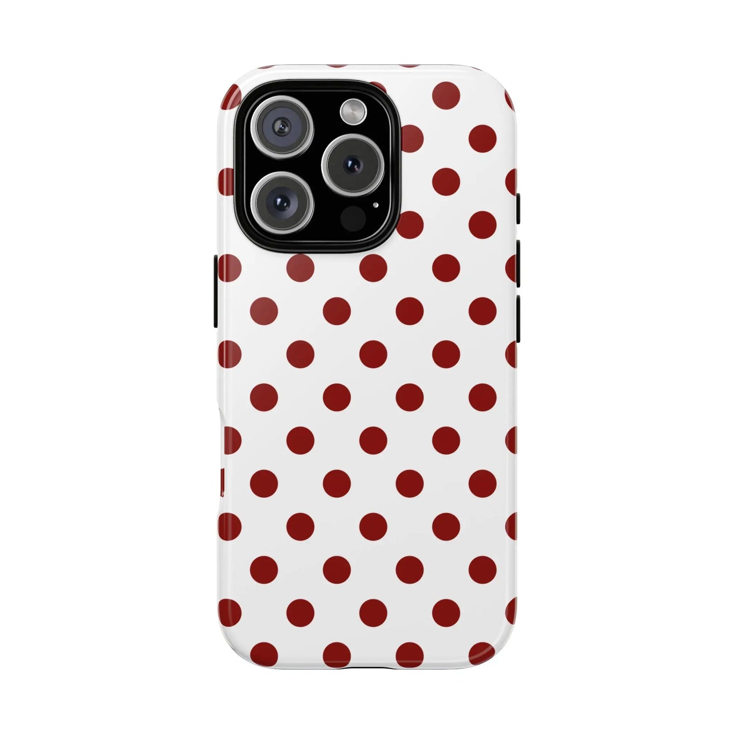 Cherry Red Polka dot Phone Case Cover - iPhone 16 Pro / Glossy - Phone Case