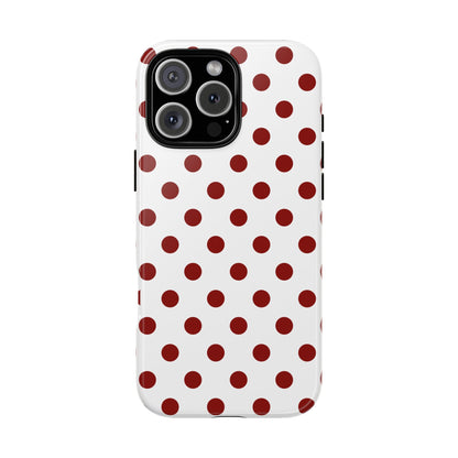 Cherry Red Polka dot Phone Case Cover - iPhone 16 Pro Max / Glossy - Phone Case