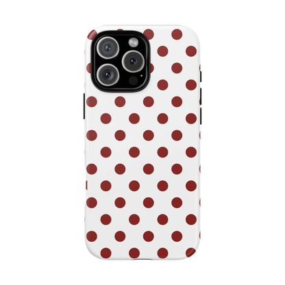 Cherry Red Polka dot Phone Case Cover - iPhone 16 Pro Max / Matte - Phone Case