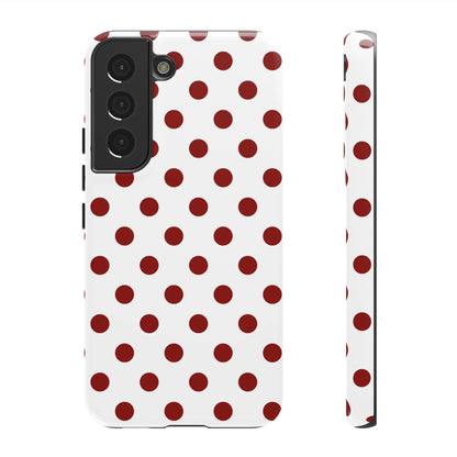 Cherry Red Polka dot Phone Case Cover - Samsung Galaxy S22 / Glossy - Phone Case