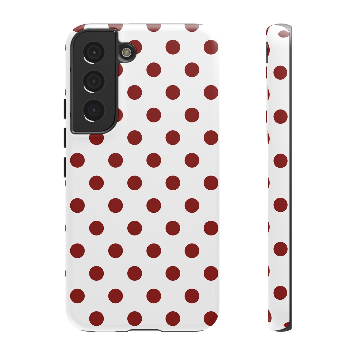 Cherry Red Polka dot Phone Case Cover - Samsung Galaxy S22 / Matte - Phone Case