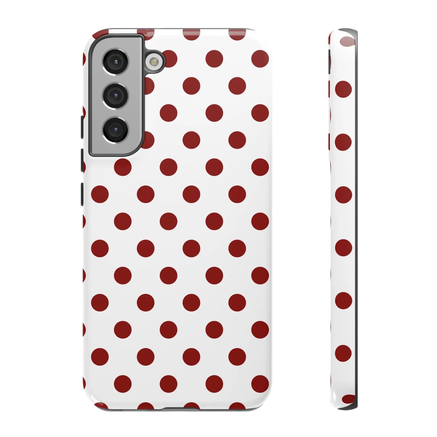 Cherry Red Polka dot Phone Case Cover - Samsung Galaxy S22 Plus / Glossy - Phone Case