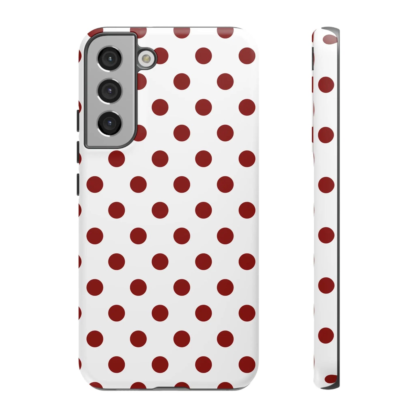Cherry Red Polka dot Phone Case Cover - Samsung Galaxy S22 Plus / Matte - Phone Case