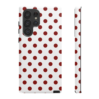 Cherry Red Polka dot Phone Case Cover - Samsung Galaxy S22 Ultra / Glossy - Phone Case