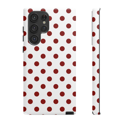 Cherry Red Polka dot Phone Case Cover - Samsung Galaxy S22 Ultra / Matte - Phone Case