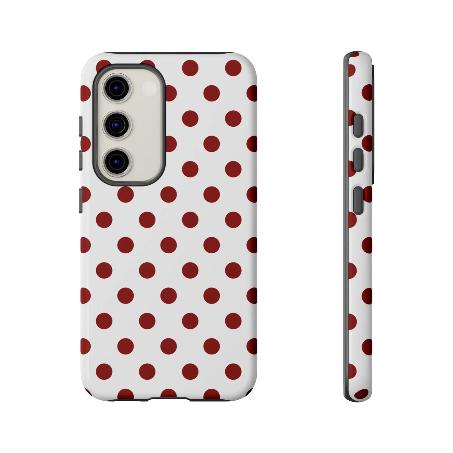 Cherry Red Polka dot Phone Case Cover - Samsung Galaxy S23 / Glossy - Phone Case