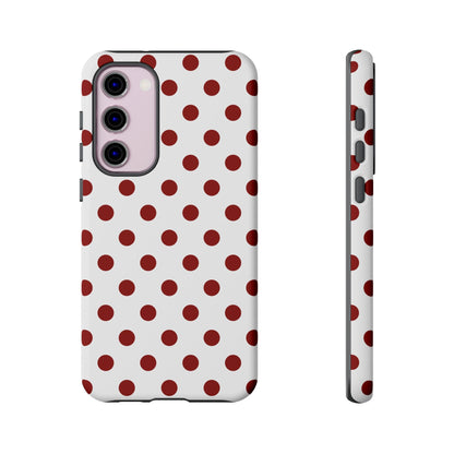Cherry Red Polka dot Phone Case Cover - Samsung Galaxy S23 Plus / Matte - Phone Case