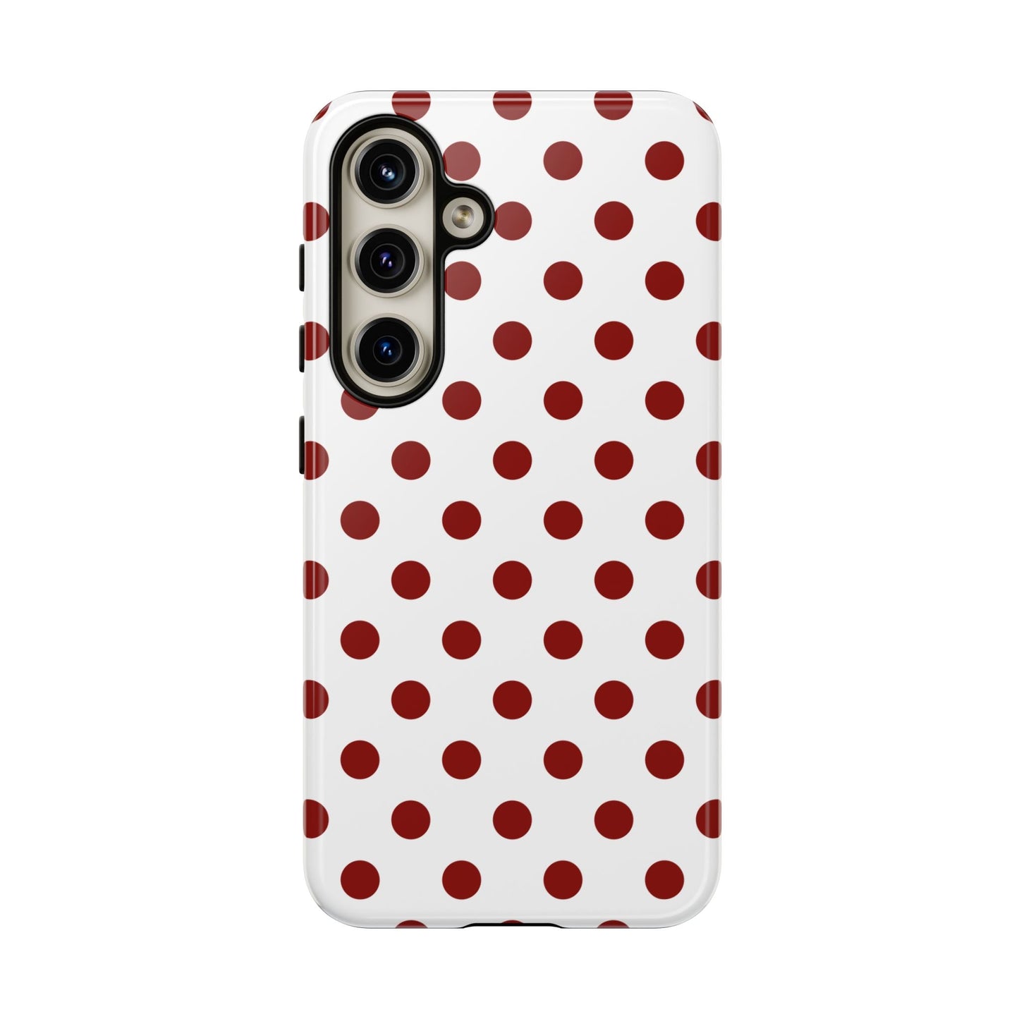 Cherry Red Polka dot Phone Case Cover - Samsung Galaxy S24 / Glossy - Phone Case
