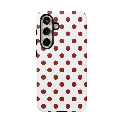 Cherry Red Polka dot Phone Case Cover - Samsung Galaxy S24 / Matte - Phone Case