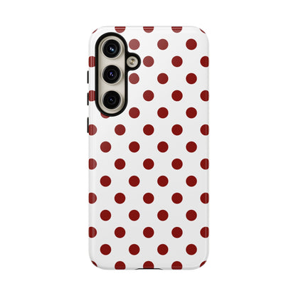 Cherry Red Polka dot Phone Case Cover - Samsung Galaxy S24 Plus / Glossy - Phone Case