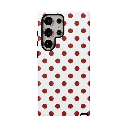 Cherry Red Polka dot Phone Case Cover - Samsung Galaxy S24 Ultra / Matte - Phone Case