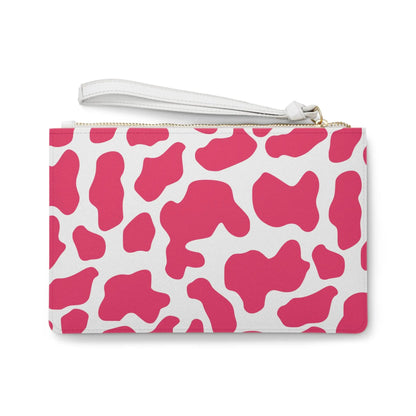 Pink Cow print Clutch Bag
