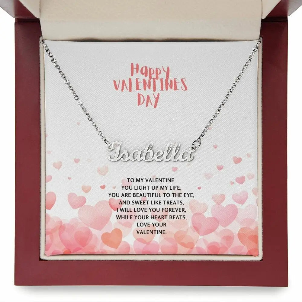 Custom Name Valentines Day Love heart Necklace Wife Girlfriend Jewellery