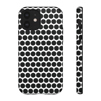 Cute Black White Polkadot Tough Case for iPhone, Samsung, Google