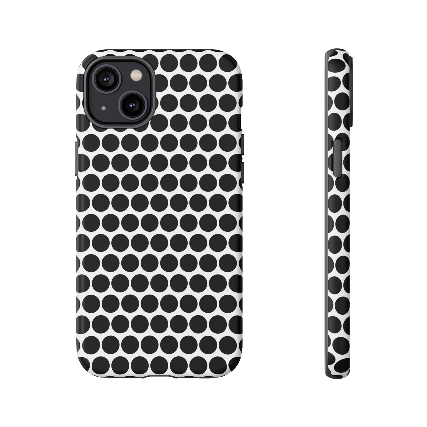 Cute Black White Polkadot Tough Case for iPhone, Samsung, Google