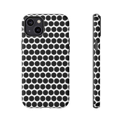 Cute Black White Polkadot Tough Case for iPhone, Samsung, Google