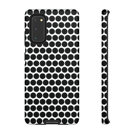 Cute Black White Polkadot Tough Case for iPhone, Samsung, Google