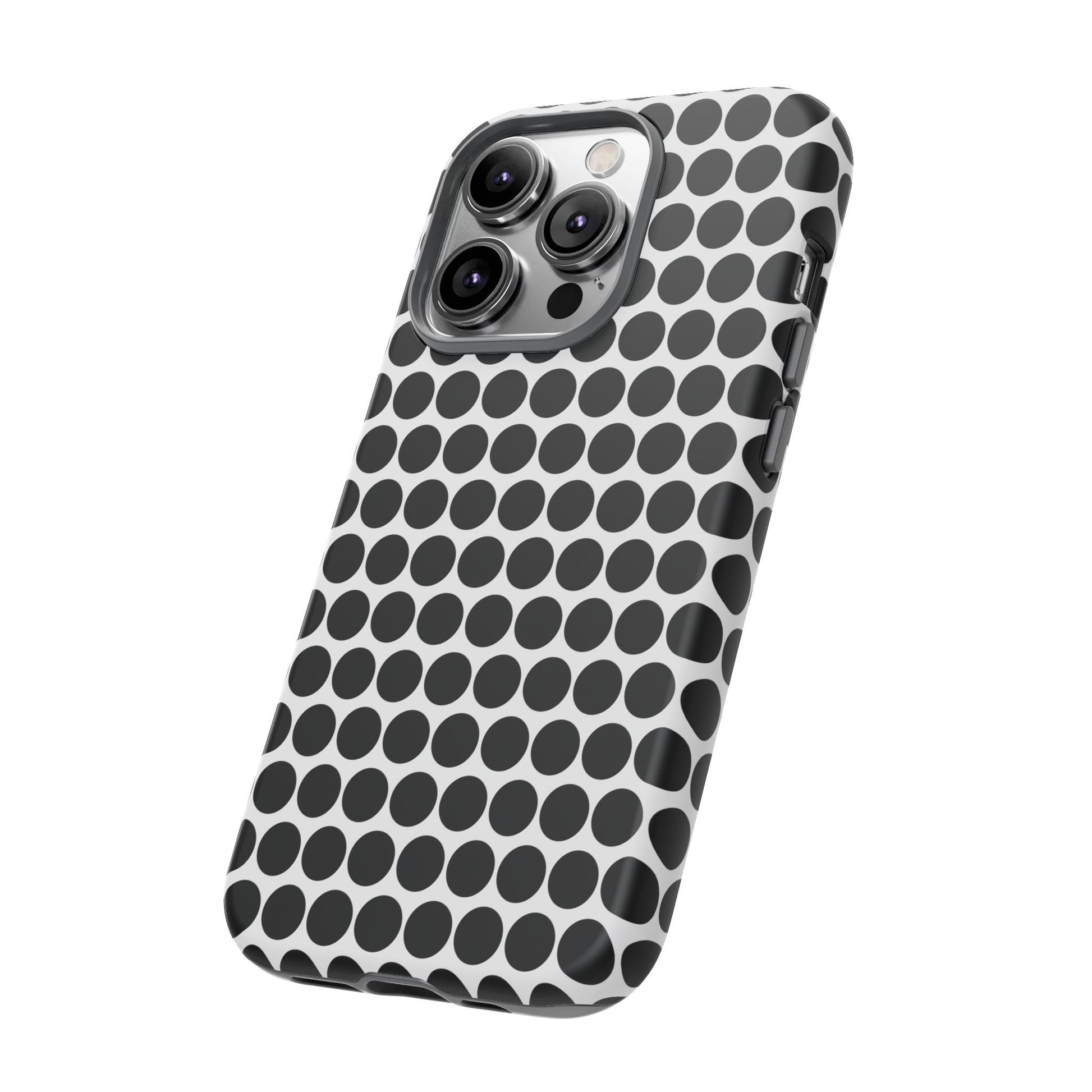 Cute Black White Polkadot Tough Case for iPhone, Samsung, Google