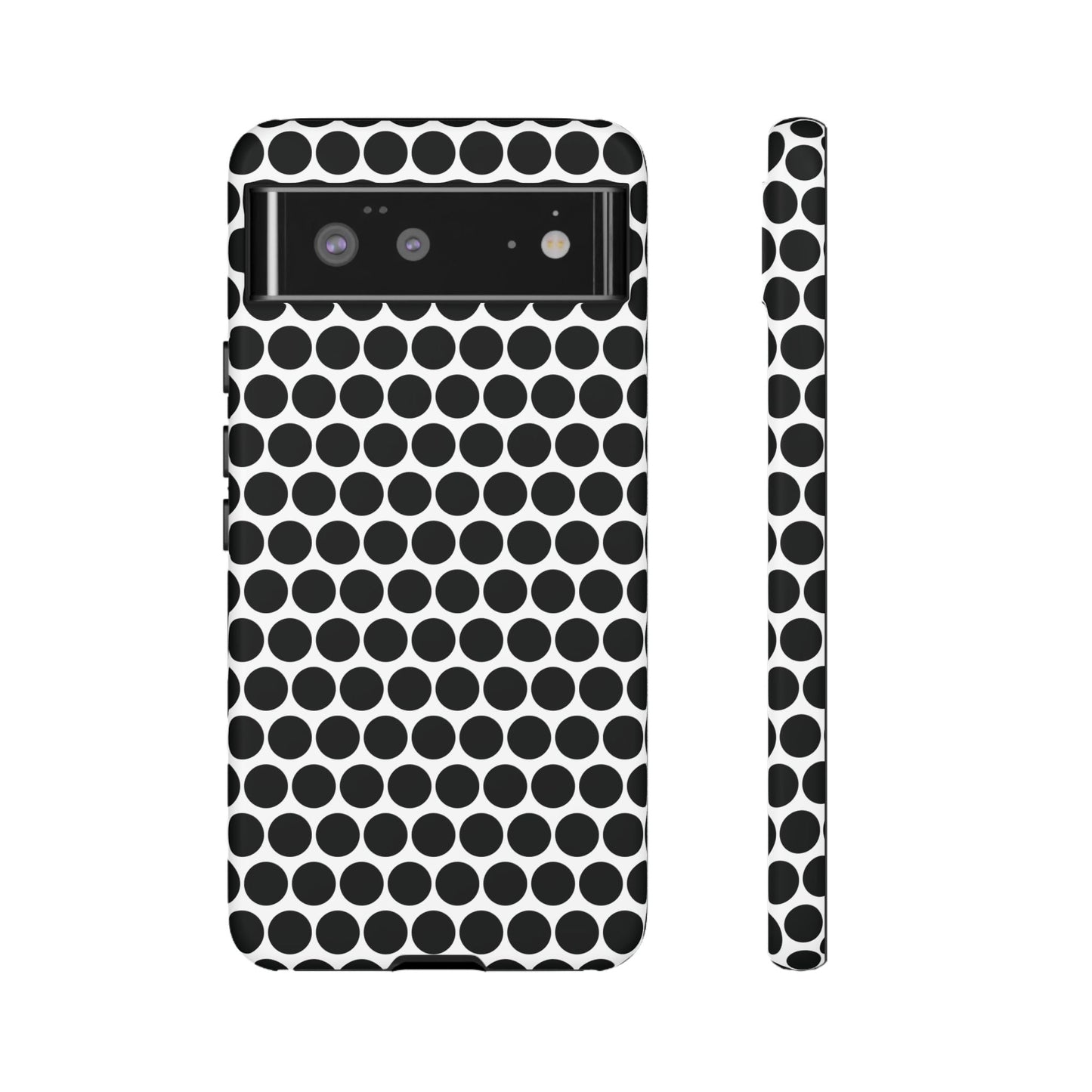 Cute Black White Polkadot Tough Case for iPhone, Samsung, Google