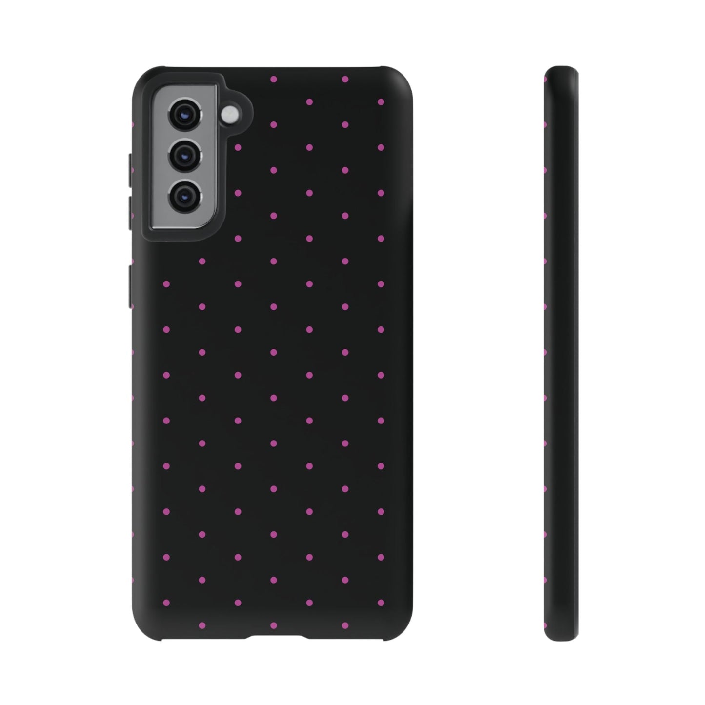 Elegant Pink Dot Black Tough Phone Case Stylish Accessories, - Samsung Galaxy S21 Plus / Matte - Mobile Phone Cases