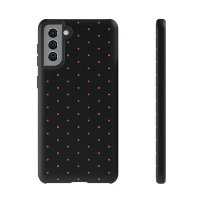 Elegant Pink Dot Black Tough Phone Case Stylish Accessories, - Samsung Galaxy S21 Plus / Matte - Mobile Phone Cases