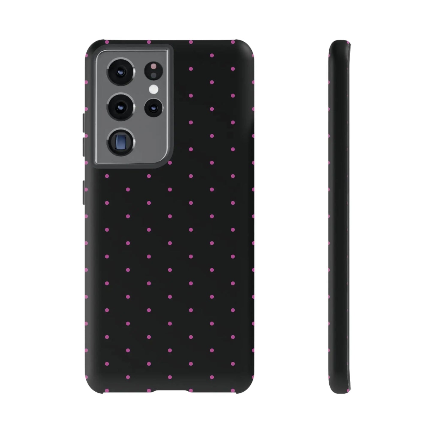 Elegant Pink Dot Black Tough Phone Case Stylish Accessories, - Samsung Galaxy S21 Ultra / Matte - Mobile Phone Cases