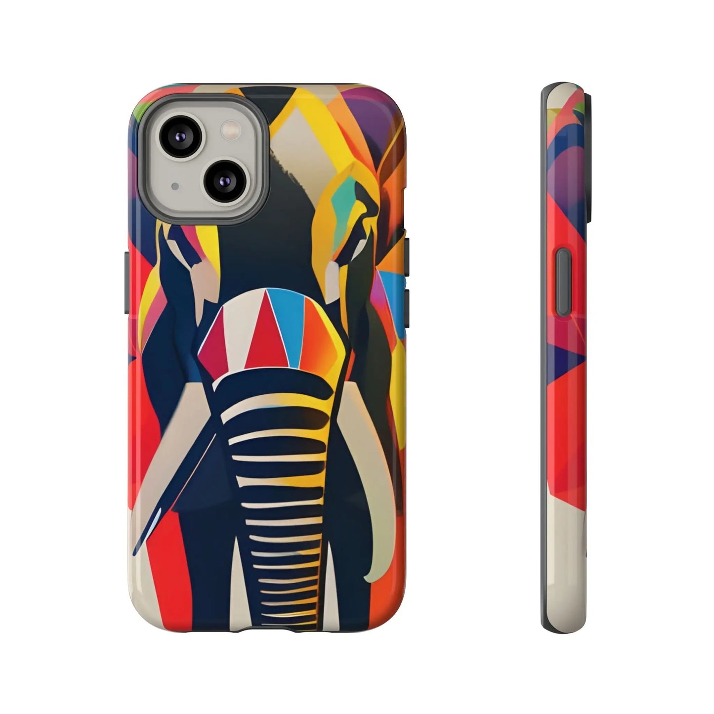 Elephant Print Tough phone Case, - iPhone 14 / Glossy - Phone Case