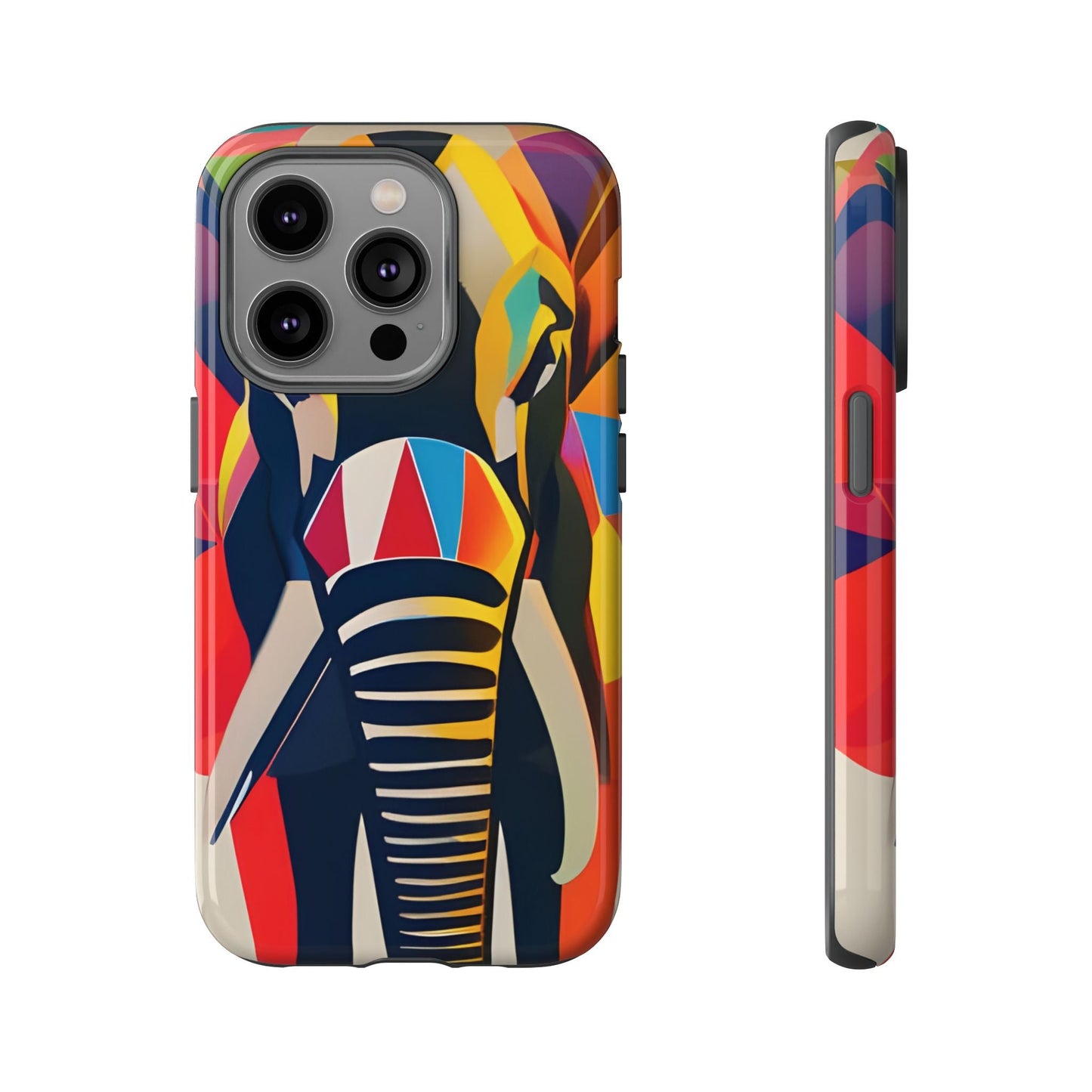 Elephant Print Tough phone Case, - iPhone 14 Pro / Glossy - Phone Case