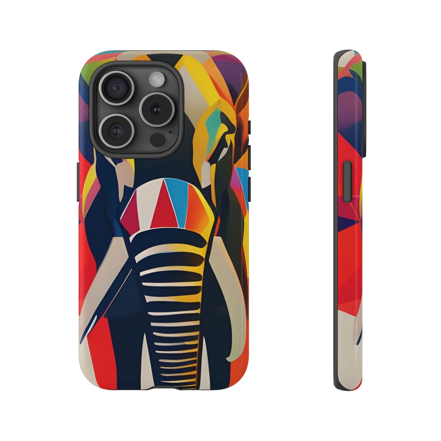 Elephant Print Tough phone Case, - iPhone 15 Pro / Glossy - Phone Case