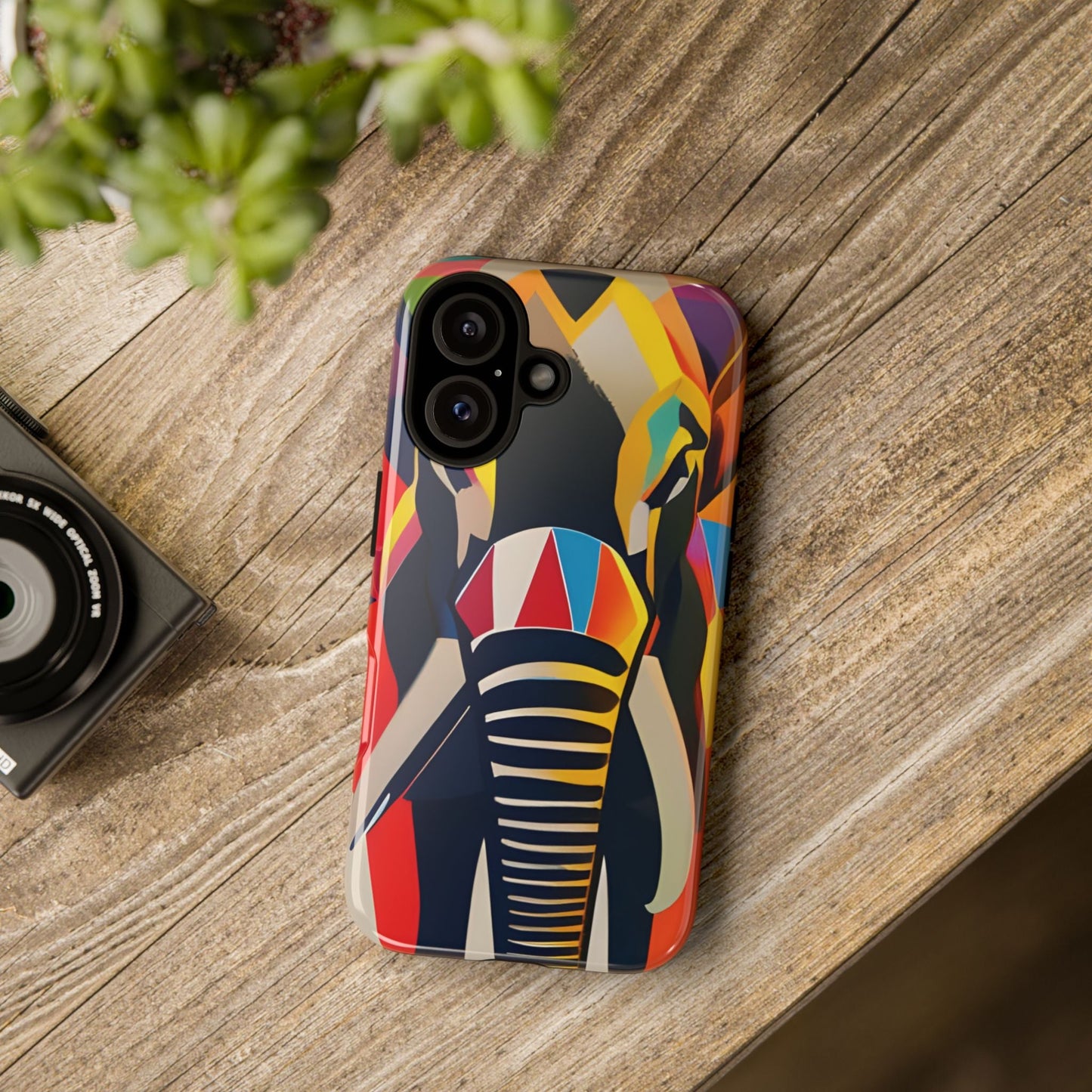 Elephant Print Tough phone Case, - iPhone 16 / Glossy - Phone Case