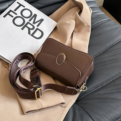 Stylish Wide Shoulder Strap Small Square Bag for Fashionable All-Matching Looks - Hand Bag