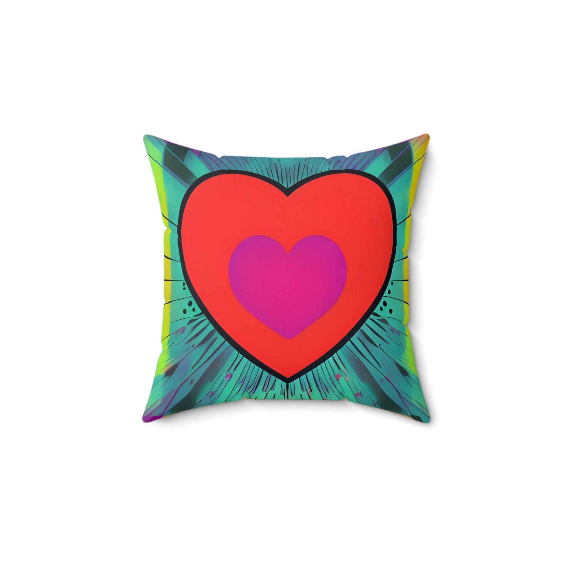 Heart Red Square Throw pillow