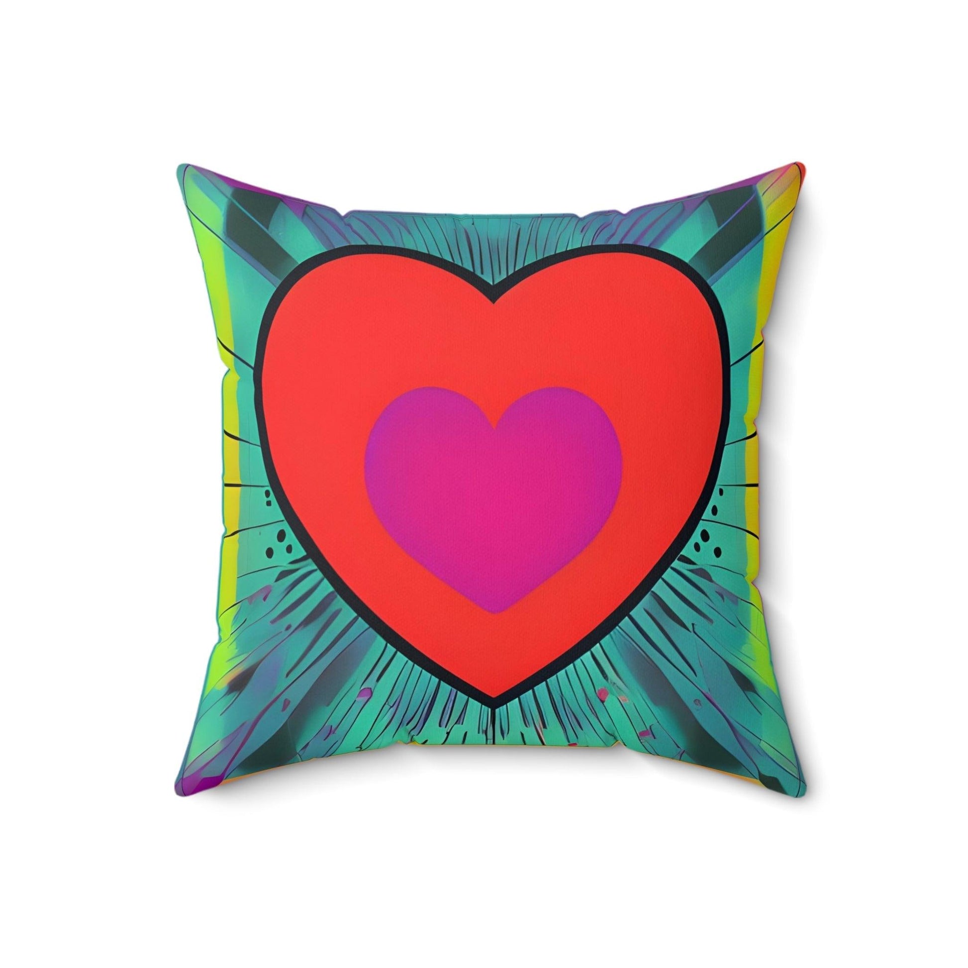 Heart Red Square Throw pillow