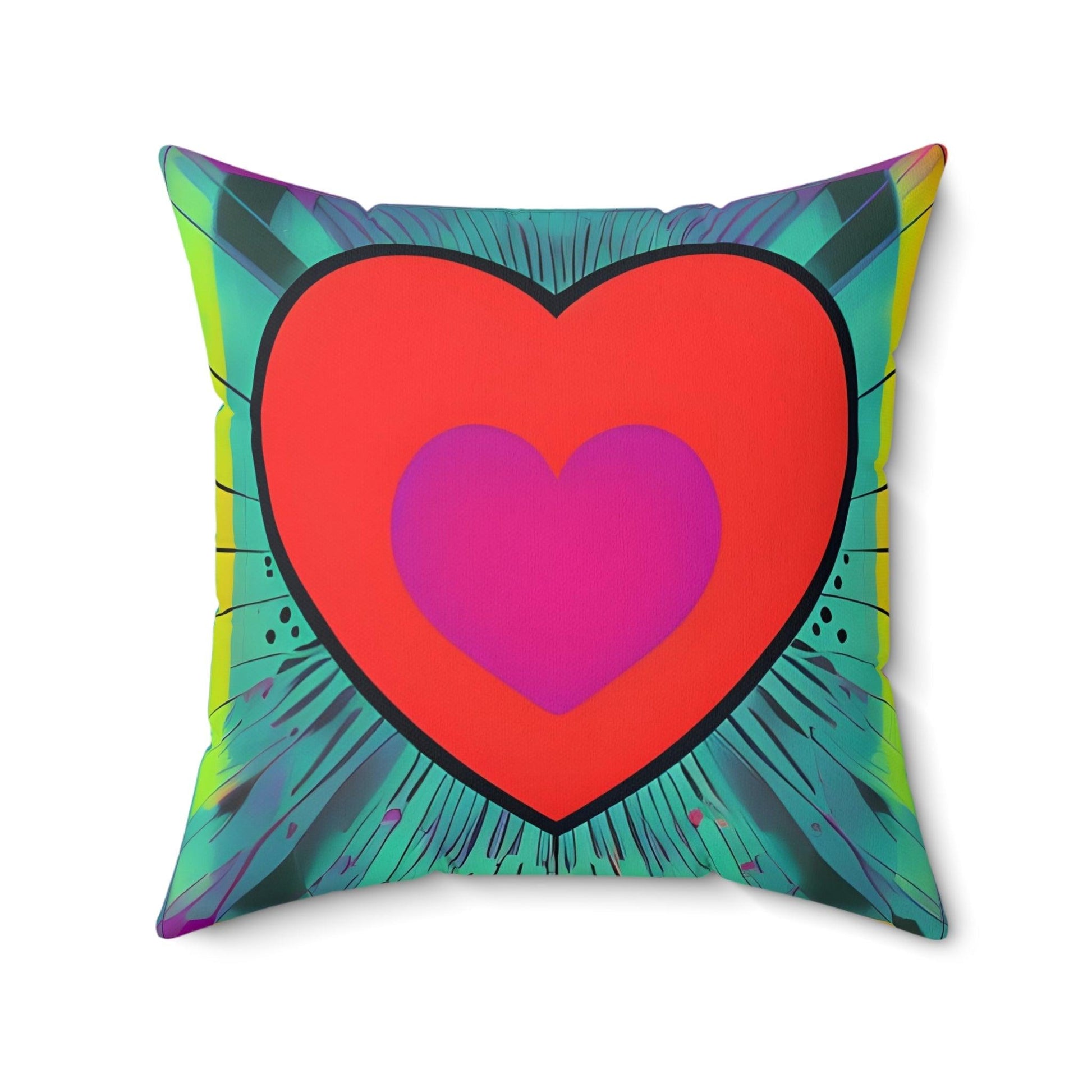 Heart Red Square Throw pillow