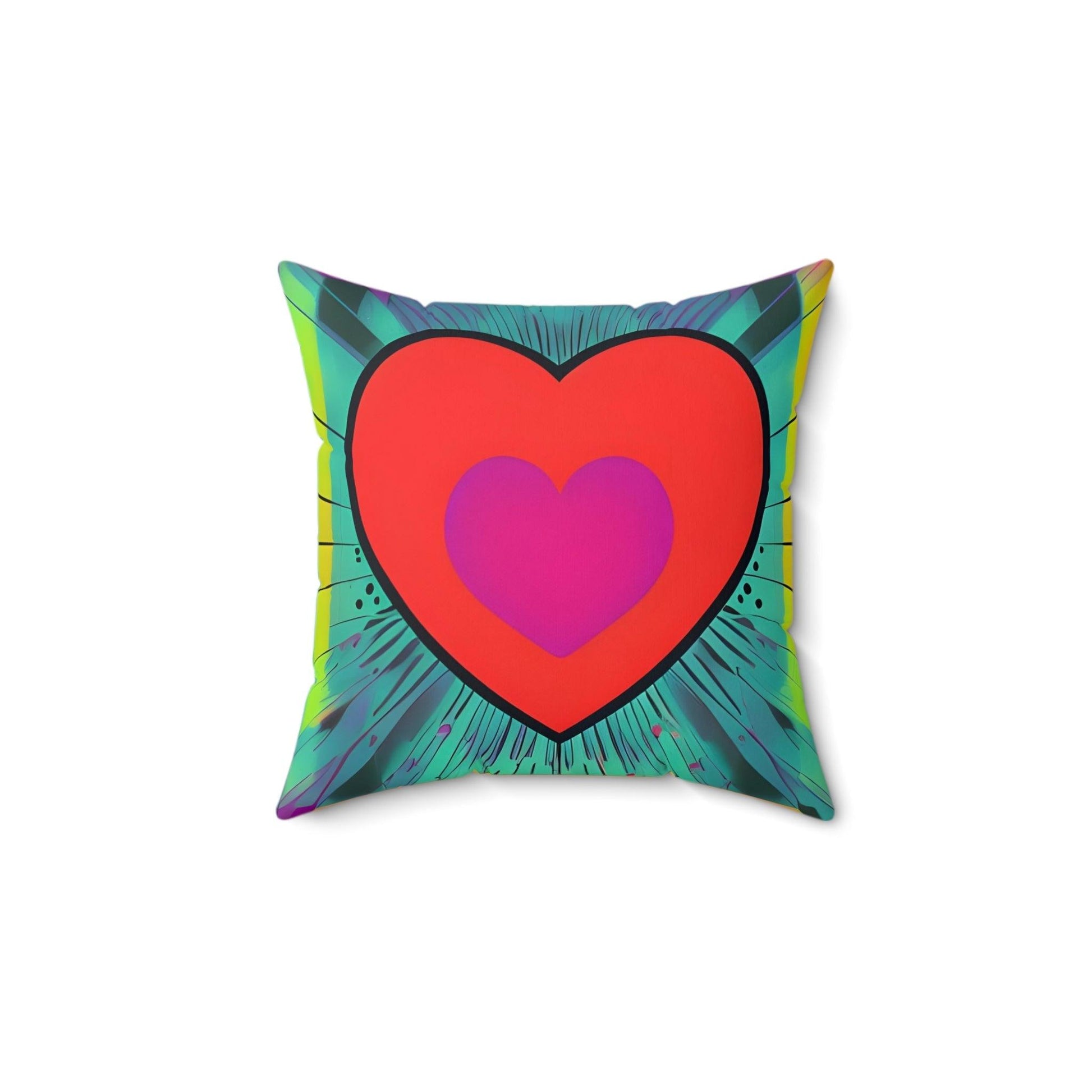 Heart Red Square Throw pillow