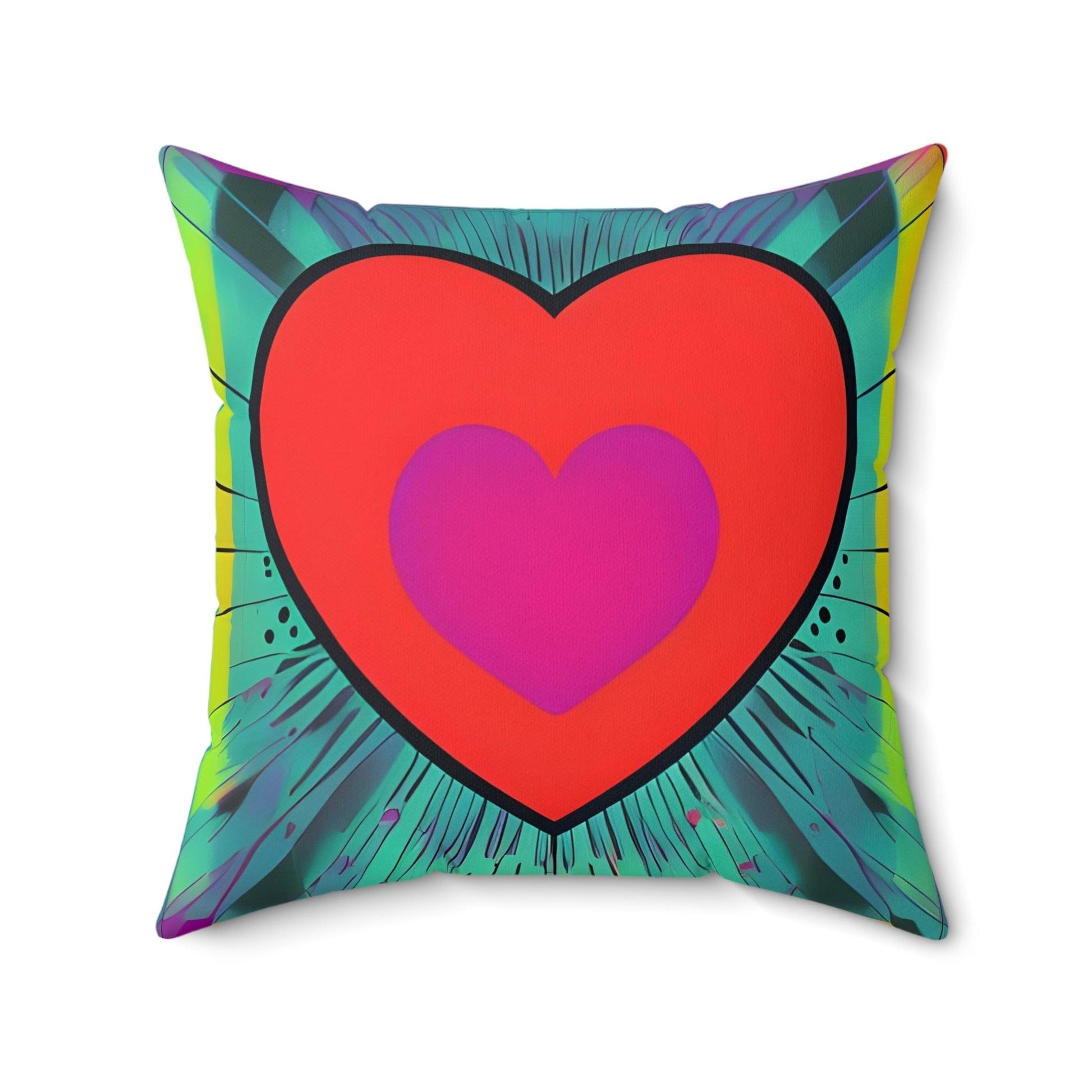 Heart Red Square Throw pillow