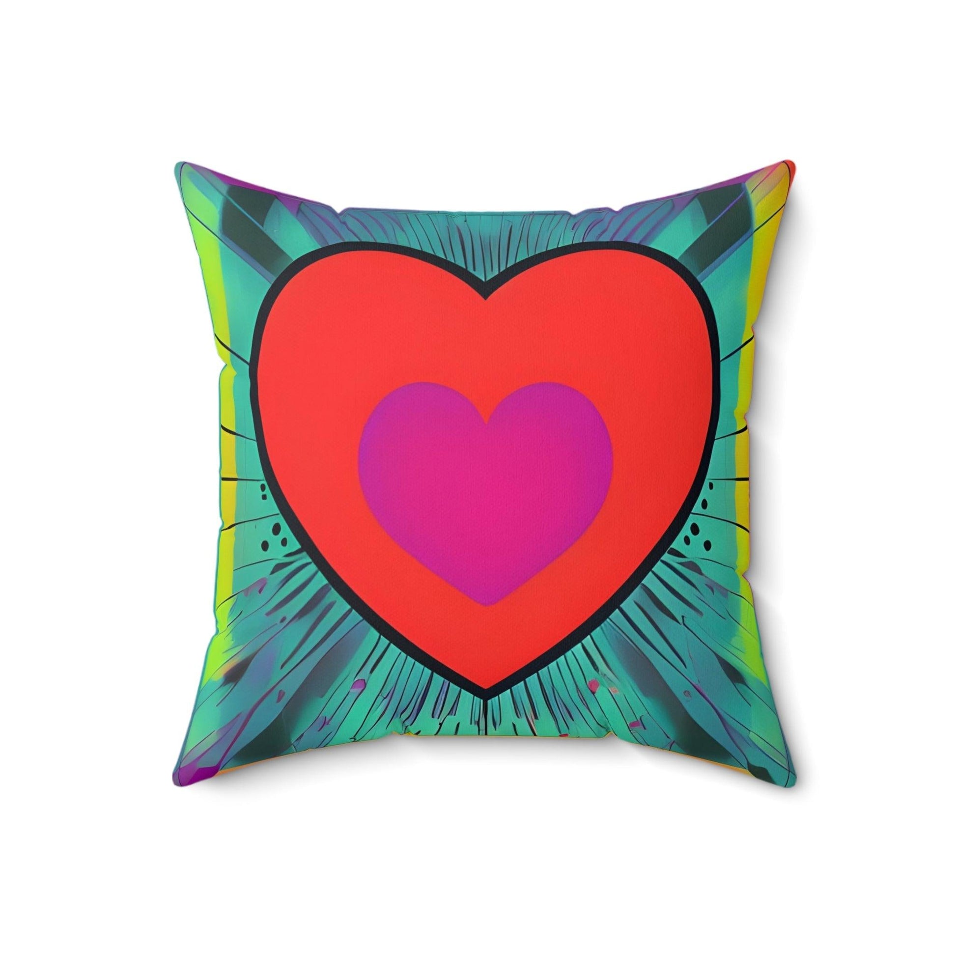 Heart Red Square Throw pillow