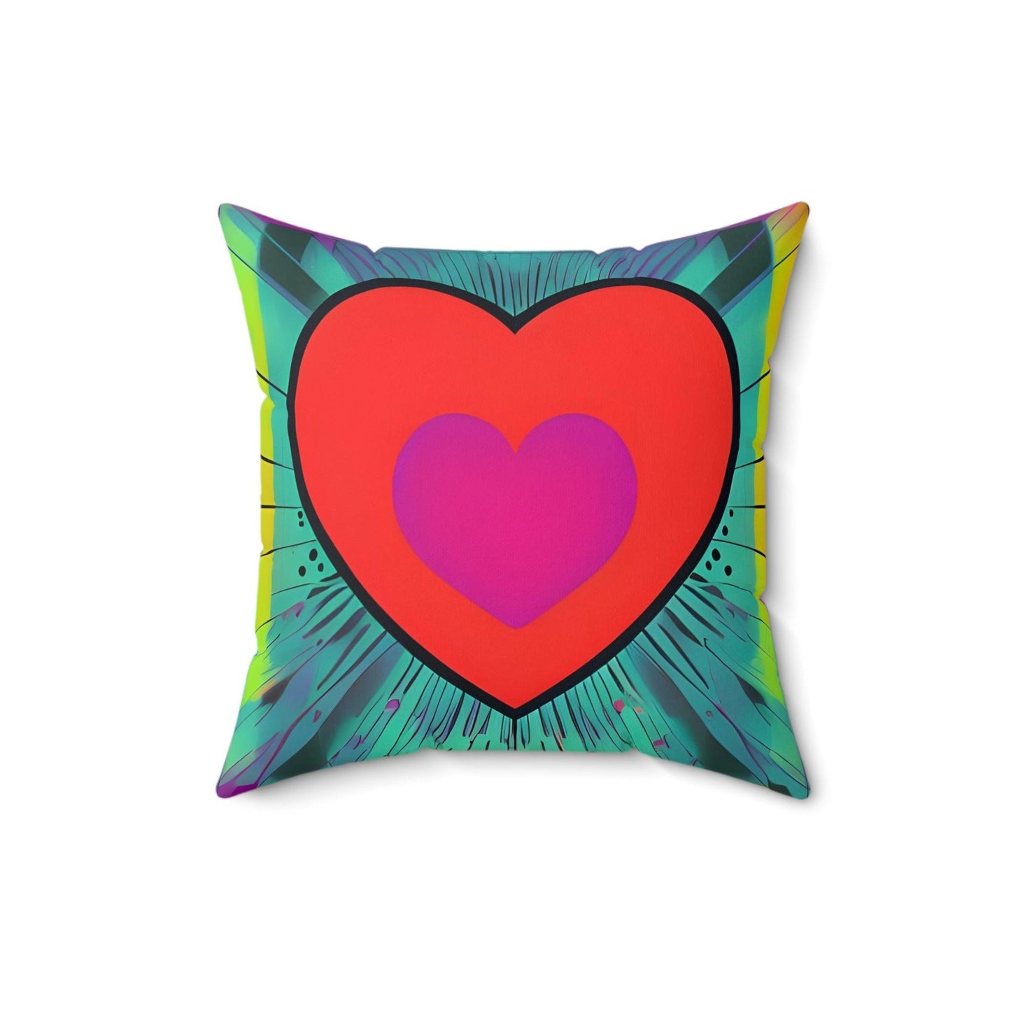 Heart Red Square Throw pillow
