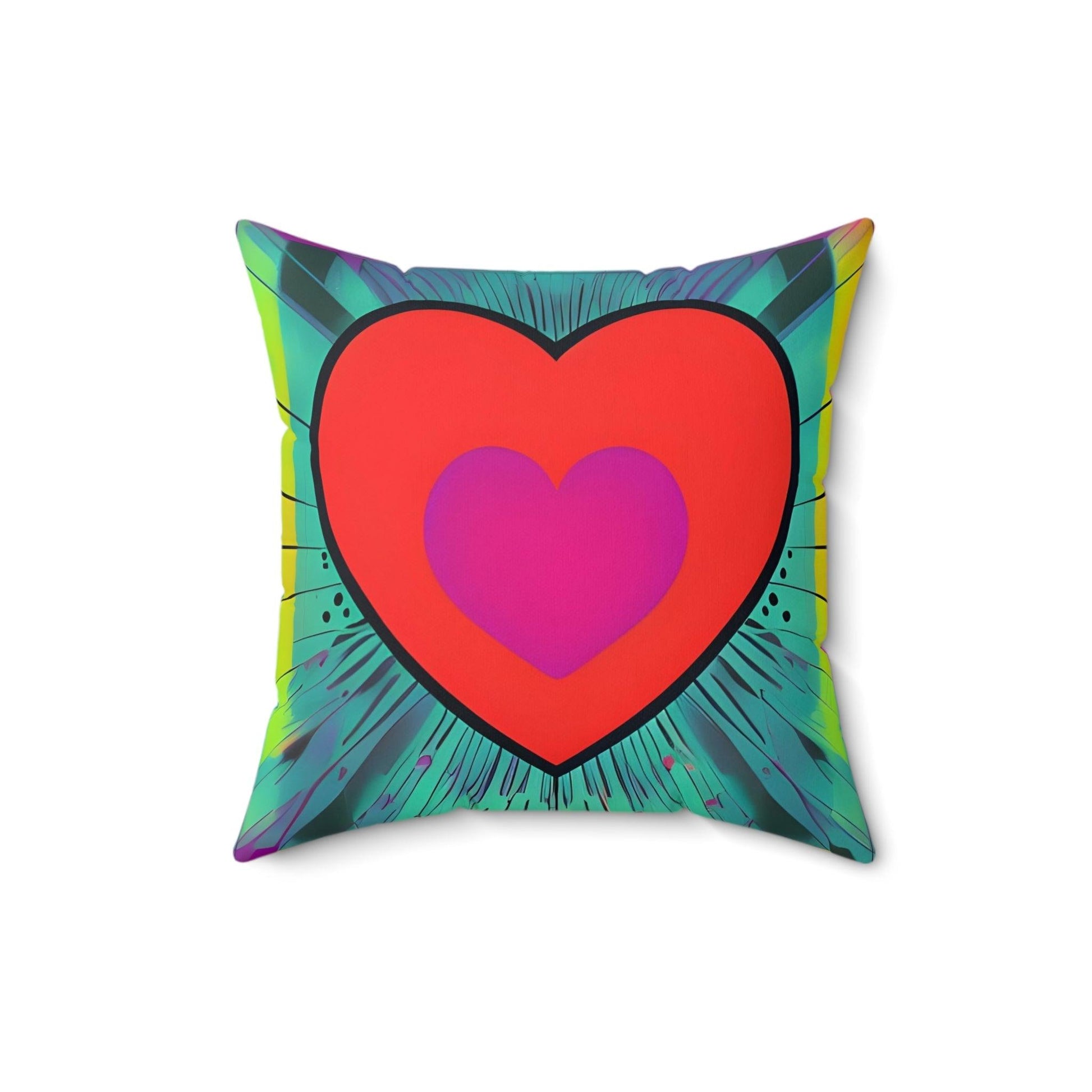Heart Red Square Throw pillow