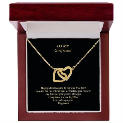 Girlfriend Gold Heart Necklace with Message Card