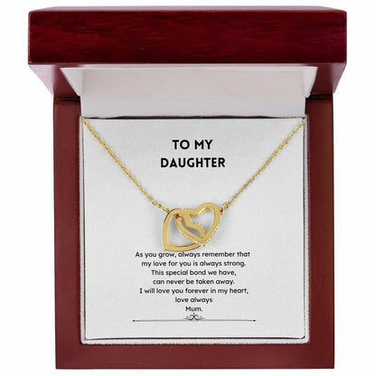 Daughter Love interconnecting heart Necklace