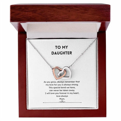 Daughter Love interconnecting heart Necklace