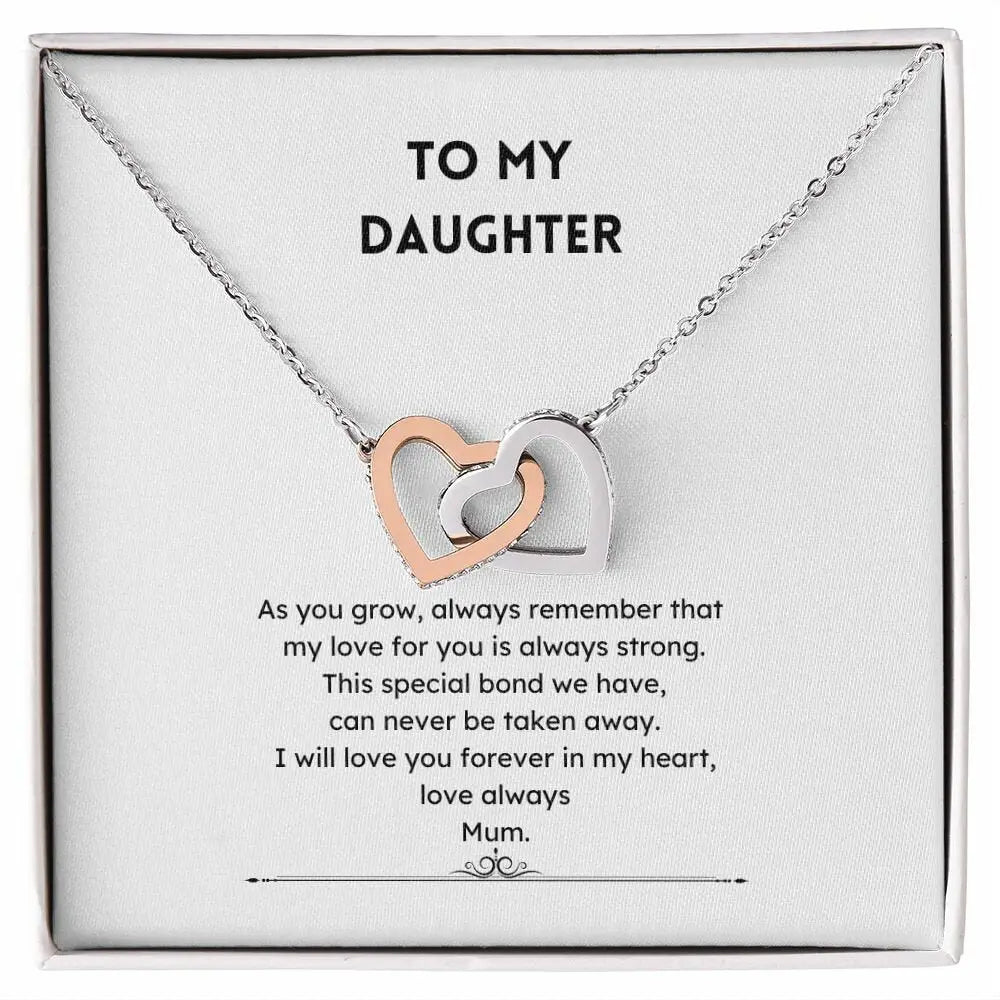 Daughter Love interconnecting heart Necklace