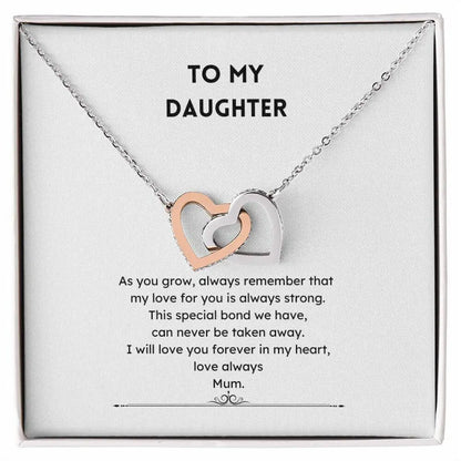 Daughter Love interconnecting heart Necklace