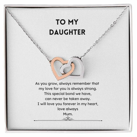 Daughter Love interconnecting heart Necklace